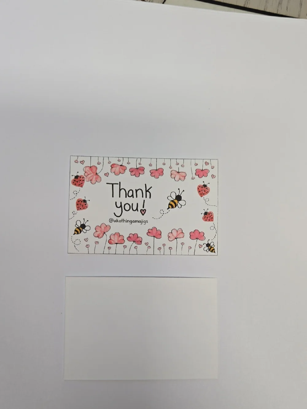 @akothingamajigs Thank You Florals & Bugs 50 Count Business Cards